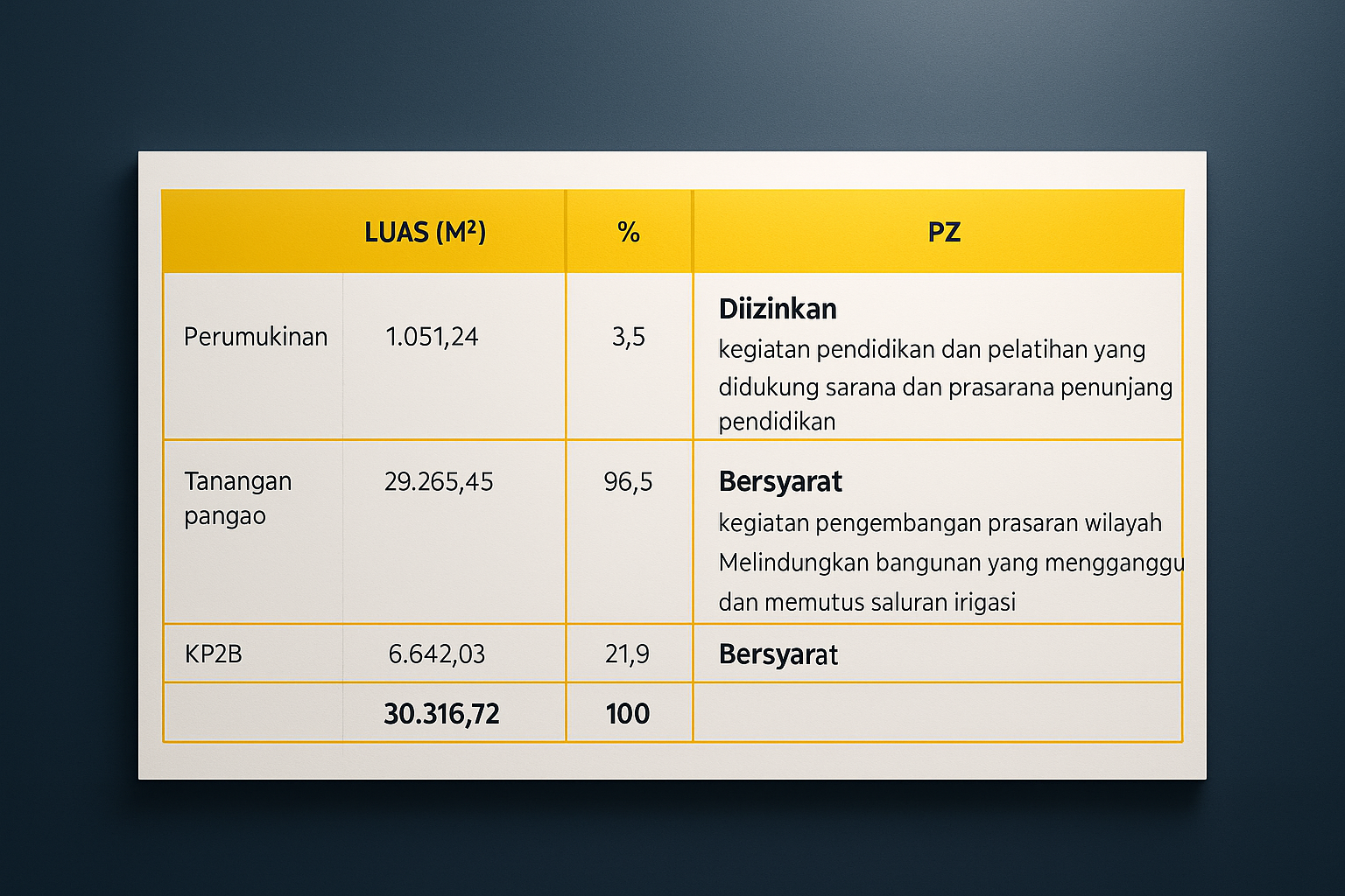 Hasil Analisa Kesesuaian Tata Ruang