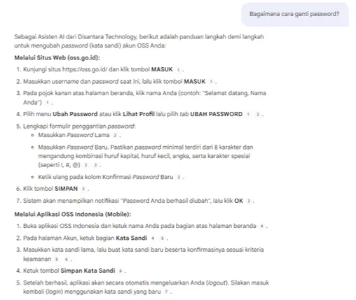 Panduan Teknis Dashboard OSS RBA: Cara Input Data - Ganti Password